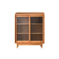 Modern Glass Doors Display Stand Pine Storage Cabinet for Living Room Clearhalo 'Display & China Cabinets' 'display_china_cabinets' 'furn' 'furn_display_china_cabinets' 'Furniture' 'Kitchen & Dining Furniture' 6439484