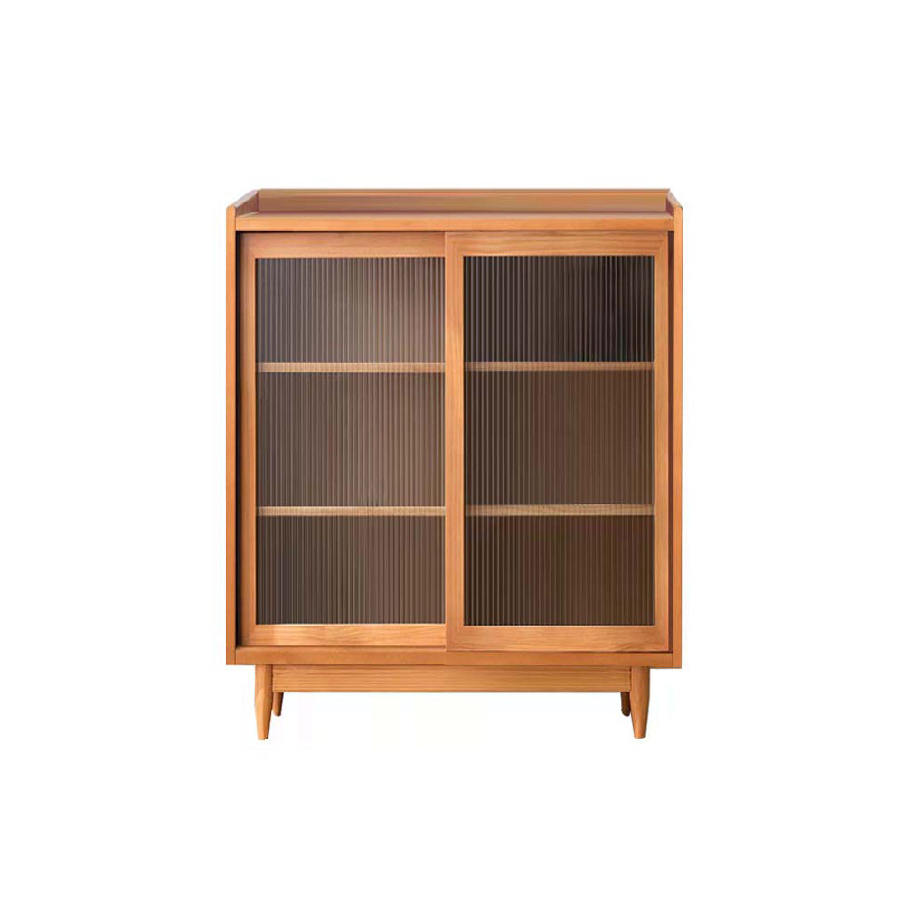 Modern Glass Doors Display Stand Pine Storage Cabinet for Living Room Clearhalo 'Display & China Cabinets' 'display_china_cabinets' 'furn' 'furn_display_china_cabinets' 'Furniture' 'Kitchen & Dining Furniture' 6439484