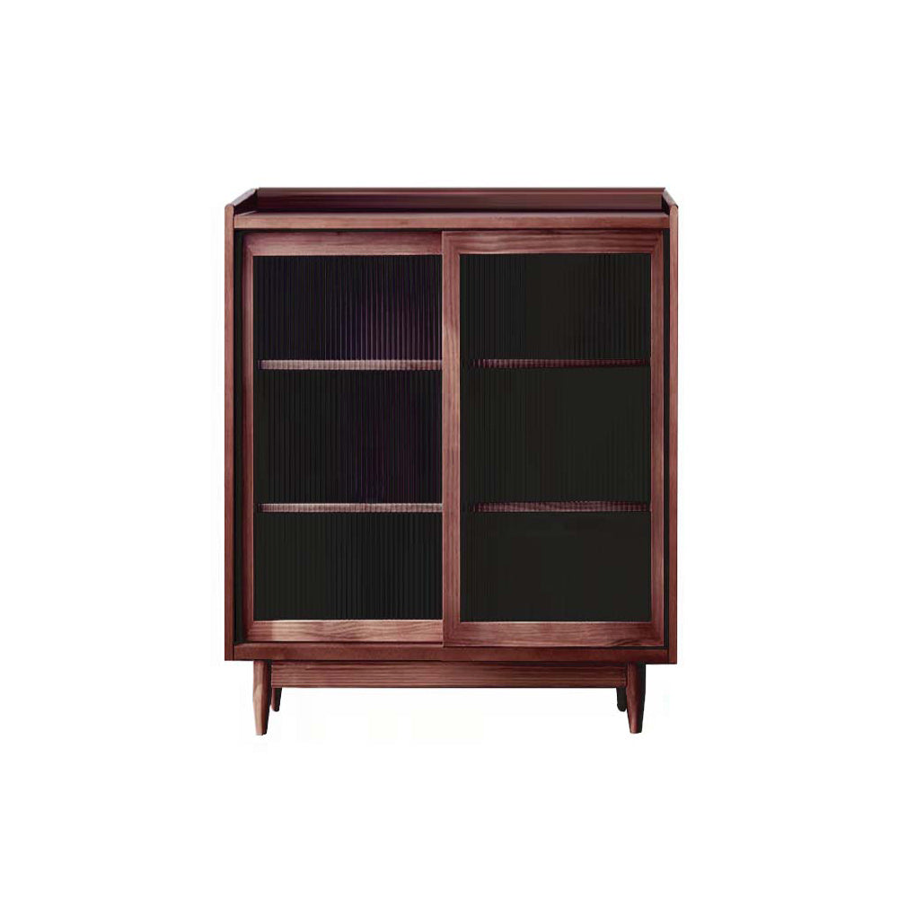 Modern Glass Doors Display Stand Pine Storage Cabinet for Living Room Clearhalo 'Display & China Cabinets' 'display_china_cabinets' 'furn' 'furn_display_china_cabinets' 'Furniture' 'Kitchen & Dining Furniture' 6439485