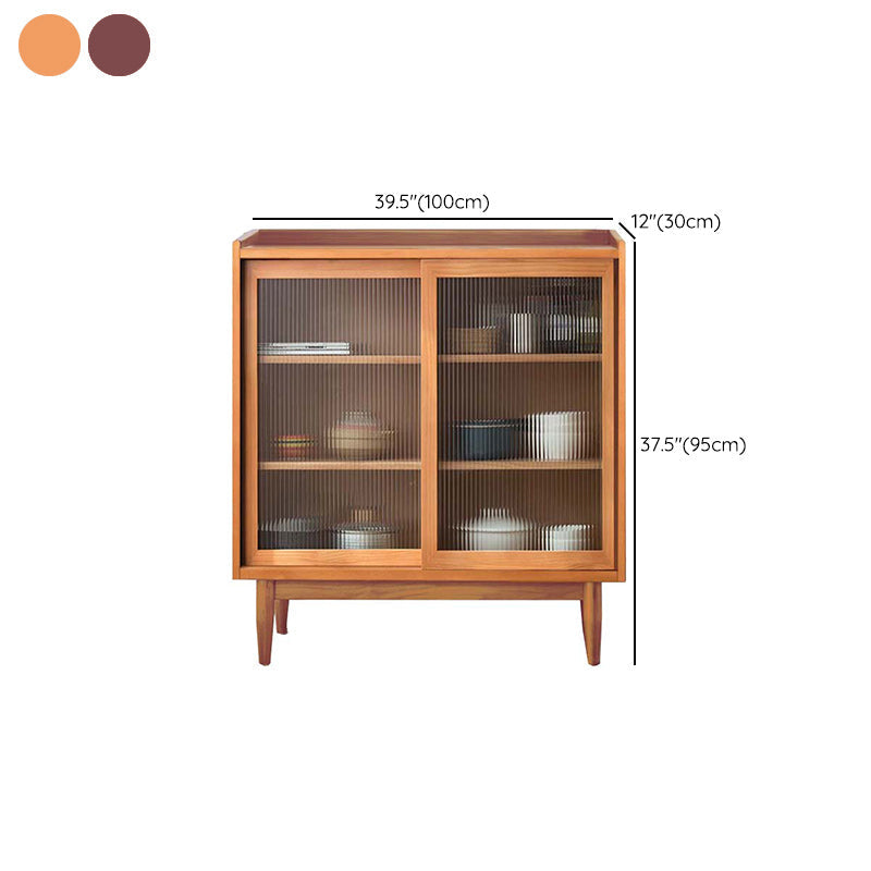 Modern Glass Doors Display Stand Pine Storage Cabinet for Living Room Clearhalo 'Display & China Cabinets' 'display_china_cabinets' 'furn' 'furn_display_china_cabinets' 'Furniture' 'Kitchen & Dining Furniture' 6439487