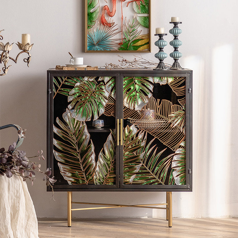 Modern Metal Display Stand Glass Doors Storage Cabinet for Living Room Clearhalo 'Display & China Cabinets' 'display_china_cabinets' 'furn' 'furn_display_china_cabinets' 'Furniture' 'Kitchen & Dining Furniture' 6439502