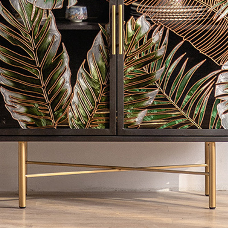 Modern Metal Display Stand Glass Doors Storage Cabinet for Living Room Clearhalo 'Display & China Cabinets' 'display_china_cabinets' 'furn' 'furn_display_china_cabinets' 'Furniture' 'Kitchen & Dining Furniture' 6439515