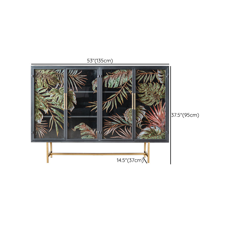 Modern Metal Display Stand Glass Doors Storage Cabinet for Living Room Clearhalo 'Display & China Cabinets' 'display_china_cabinets' 'furn' 'furn_display_china_cabinets' 'Furniture' 'Kitchen & Dining Furniture' 6439518