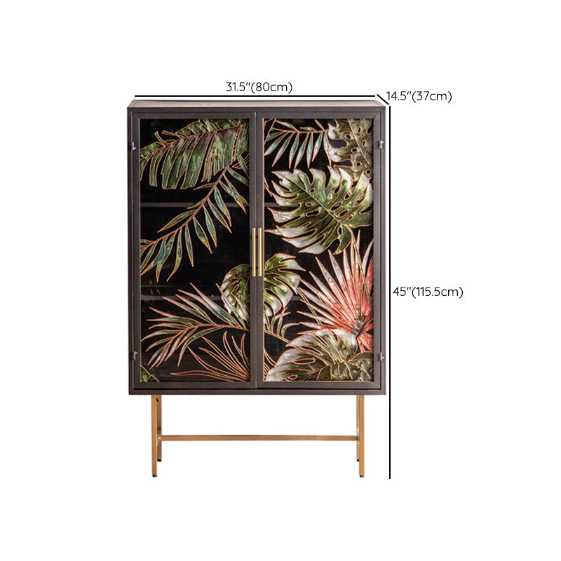 Modern Metal Display Stand Glass Doors Storage Cabinet for Living Room Clearhalo 'Display & China Cabinets' 'display_china_cabinets' 'furn' 'furn_display_china_cabinets' 'Furniture' 'Kitchen & Dining Furniture' 6439521