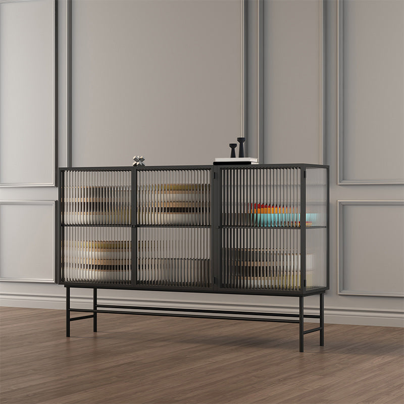 Moderni mobili in metallo porte di vetro a buffet per sala da pranzo