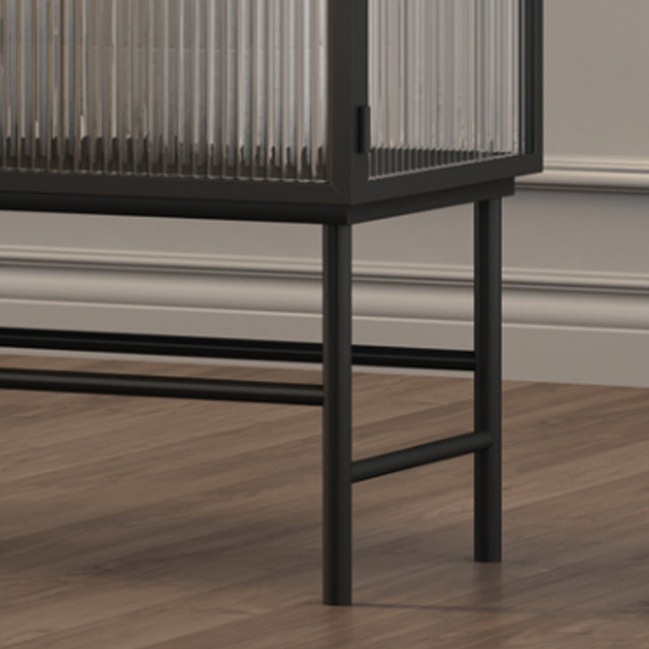 Moderni mobili in metallo porte di vetro a buffet per sala da pranzo