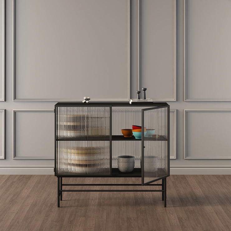 Moderni mobili in metallo porte di vetro a buffet per sala da pranzo