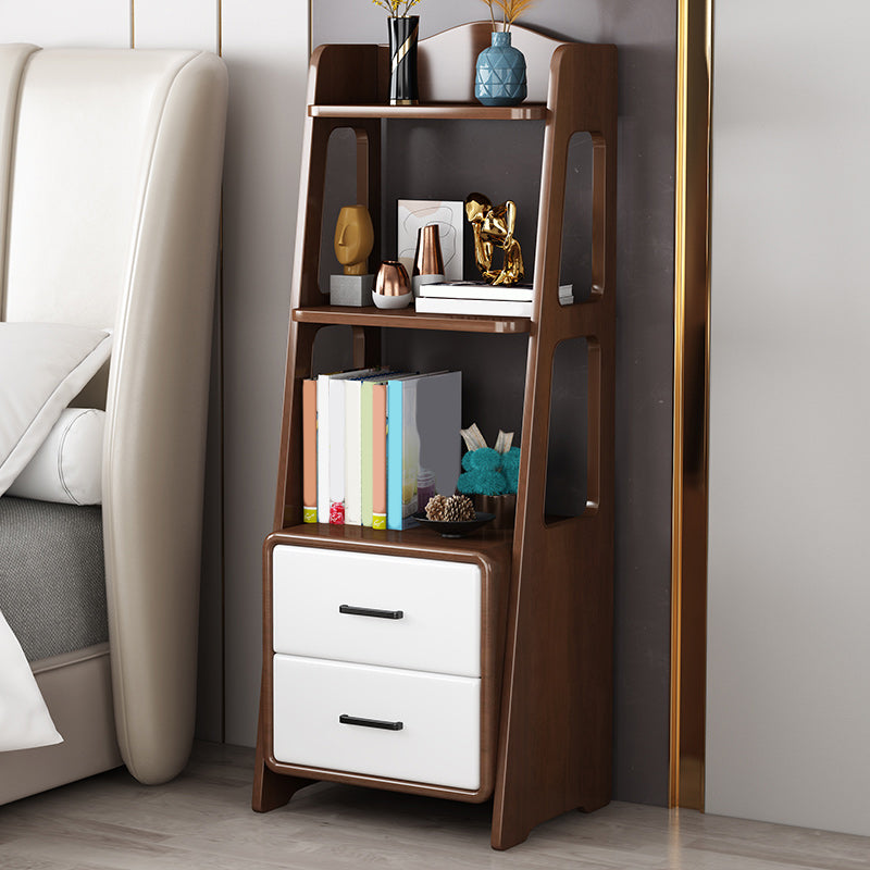 Contemporary Nightstand Open Storage Bedside Cabinet for Bedroom Nut-Brown 1 Piece Clearhalo 'Bedroom Furniture' 'furn' 'furn_night_stand' 'Furniture' 'night_stand' 'Nightstands' 6439596