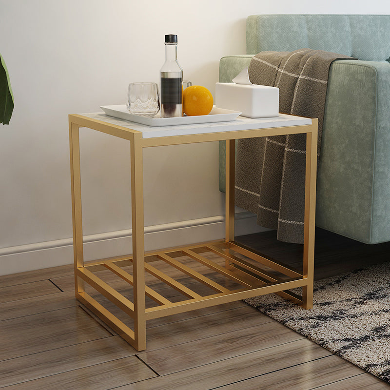 1 Shelf Industrial Nightstand Stone Open Storage Night Table 19.7" Tall Clearhalo 'Bedroom Furniture' 'furn' 'furn_night_stand' 'Furniture' 'night_stand' 'Nightstands' 6439642