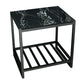 1 Shelf Industrial Nightstand Stone Open Storage Night Table 19.7" Tall Black 1 Piece Black Clearhalo 'Bedroom Furniture' 'furn' 'furn_night_stand' 'Furniture' 'night_stand' 'Nightstands' 6439643