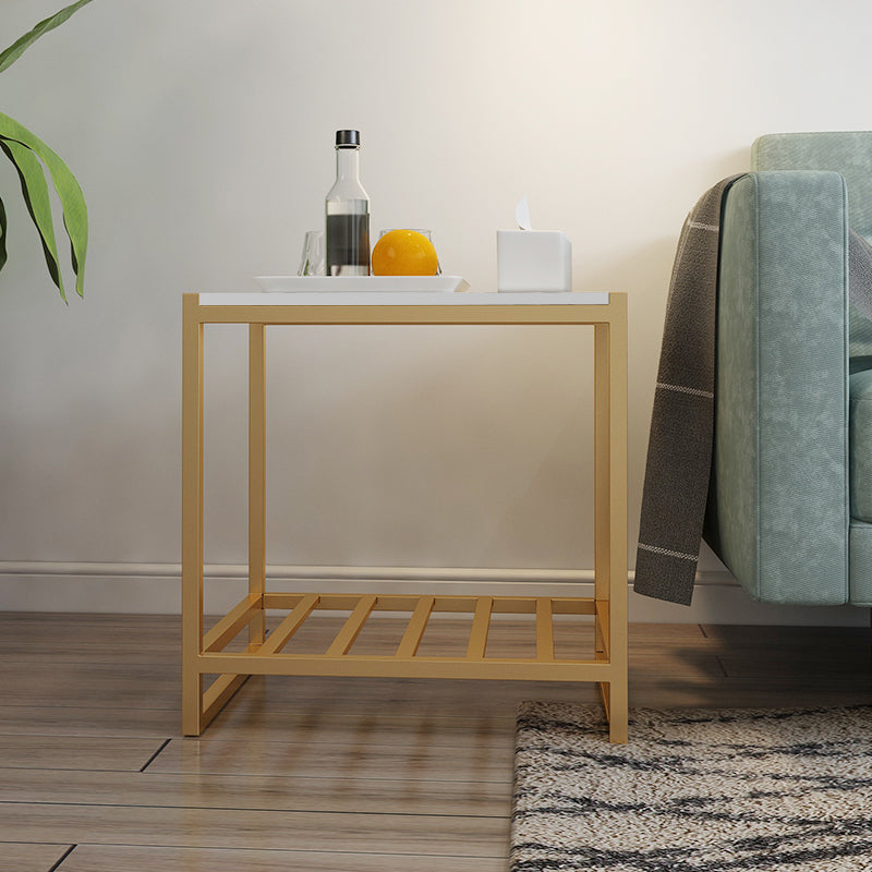 1 Shelf Industrial Nightstand Stone Open Storage Night Table 19.7" Tall Clearhalo 'Bedroom Furniture' 'furn' 'furn_night_stand' 'Furniture' 'night_stand' 'Nightstands' 6439646