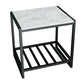 1 Shelf Industrial Nightstand Stone Open Storage Night Table 19.7" Tall Clearhalo 'Bedroom Furniture' 'furn' 'furn_night_stand' 'Furniture' 'night_stand' 'Nightstands' 6439648