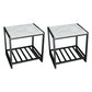 1 Shelf Industrial Nightstand Stone Open Storage Night Table 19.7" Tall Black 2 Piece Set White Clearhalo 'Bedroom Furniture' 'furn' 'furn_night_stand' 'Furniture' 'night_stand' 'Nightstands' 6439651