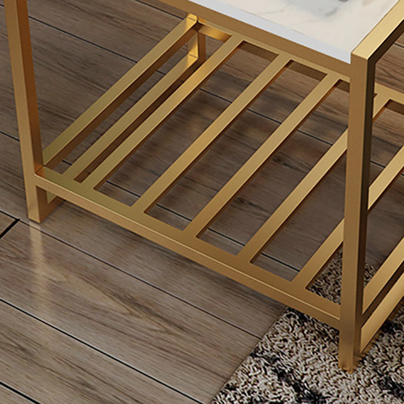 1 Shelf Industrial Nightstand Stone Open Storage Night Table 19.7" Tall Clearhalo 'Bedroom Furniture' 'furn' 'furn_night_stand' 'Furniture' 'night_stand' 'Nightstands' 6439654