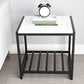 1 Shelf Industrial Nightstand Stone Open Storage Night Table 19.7" Tall Black 1 Piece White Clearhalo 'Bedroom Furniture' 'furn' 'furn_night_stand' 'Furniture' 'night_stand' 'Nightstands' 6439655
