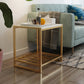 1 Shelf Industrial Nightstand Stone Open Storage Night Table 19.7" Tall Clearhalo 'Bedroom Furniture' 'furn' 'furn_night_stand' 'Furniture' 'night_stand' 'Nightstands' 6439656
