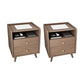2 Drawers Night Table 1 Shelf Solid Wood Nightstand With Legs ,20.9" Tall Walnut 2 Piece Set Drawer Pulls Clearhalo 'Bedroom Furniture' 'furn' 'furn_night_stand' 'Furniture' 'night_stand' 'Nightstands' 6439662