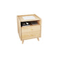 2 Drawers Night Table 1 Shelf Solid Wood Nightstand With Legs ,20.9" Tall Natural 1 Piece Drawer Pulls Clearhalo 'Bedroom Furniture' 'furn' 'furn_night_stand' 'Furniture' 'night_stand' 'Nightstands' 6439664