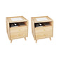 2 Drawers Night Table 1 Shelf Solid Wood Nightstand With Legs ,20.9" Tall Natural 2 Piece Set Drawer Pulls Clearhalo 'Bedroom Furniture' 'furn' 'furn_night_stand' 'Furniture' 'night_stand' 'Nightstands' 6439665