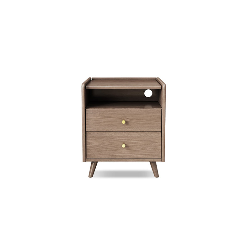 2 Drawers Night Table 1 Shelf Solid Wood Nightstand With Legs ,20.9" Tall Clearhalo 'Bedroom Furniture' 'furn' 'furn_night_stand' 'Furniture' 'night_stand' 'Nightstands' 6439668