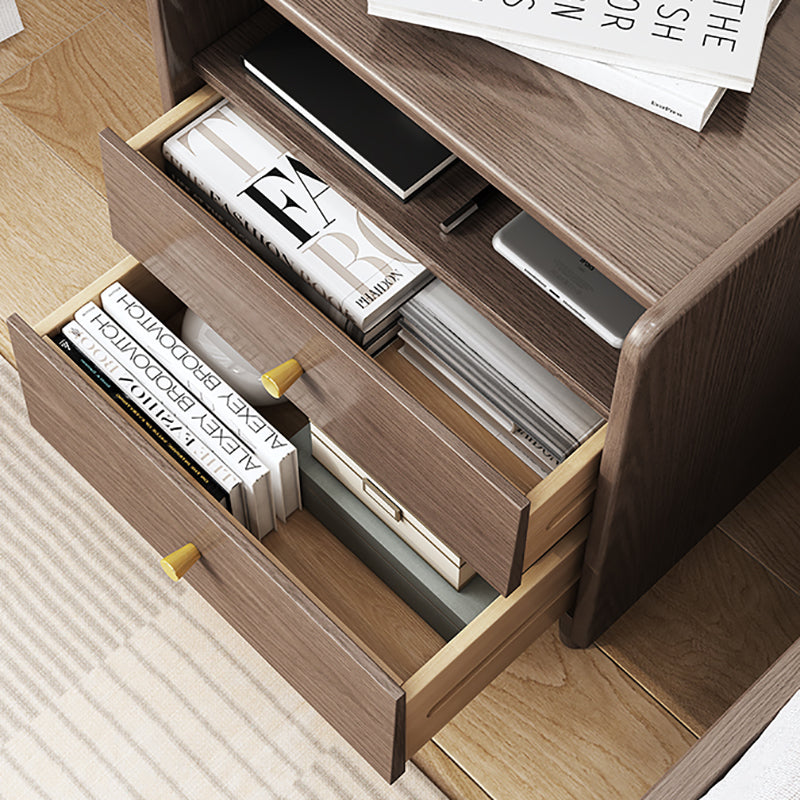 2 Drawers Night Table 1 Shelf Solid Wood Nightstand With Legs ,20.9" Tall Clearhalo 'Bedroom Furniture' 'furn' 'furn_night_stand' 'Furniture' 'night_stand' 'Nightstands' 6439672