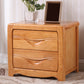 Contemporary Nightstand Solid Wood Bedside Cabinet with 2 Drawers