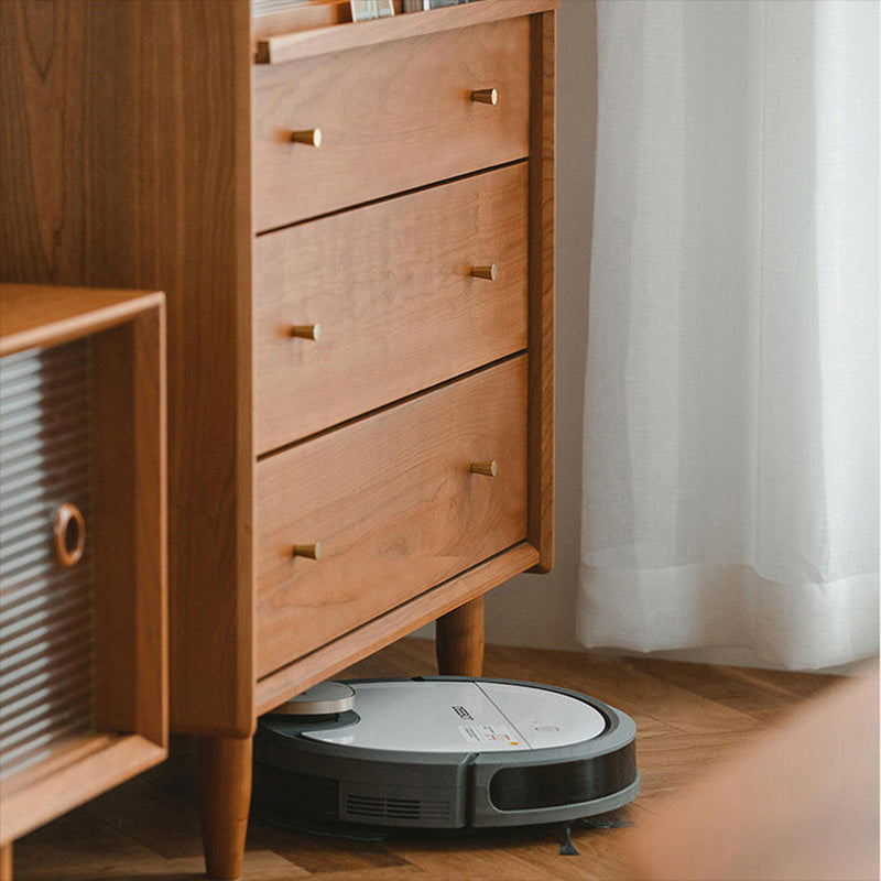 Contemporary Cabinet Solid Wood 3 - Drawer With Doors Glass Paned Accent Cabinet Clearhalo 'Cabinets & Chests' 'cabinets_chests' 'furn' 'furn_cabinets_chests' 'Furniture' 'Living Room Furniture' 6440020