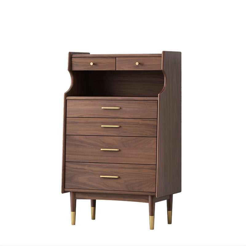 Contemporary Chest Solid Wood 6 - Drawer Rectangle Straight Legs Accent Chest Nut-Brown Pine Clearhalo 'Cabinets & Chests' 'cabinets_chests' 'furn' 'furn_cabinets_chests' 'Furniture' 'Living Room Furniture' 6440025