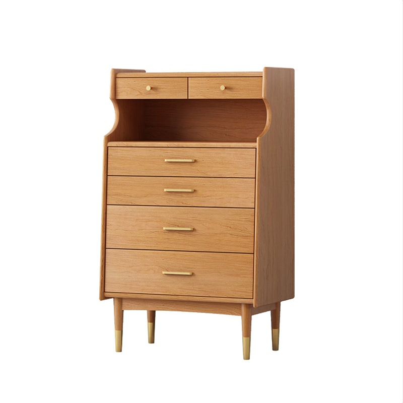 Contemporary Chest Solid Wood 6 - Drawer Rectangle Straight Legs Accent Chest Cherry Clearhalo 'Cabinets & Chests' 'cabinets_chests' 'furn' 'furn_cabinets_chests' 'Furniture' 'Living Room Furniture' 6440026