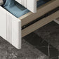 Glam Stone Coffre de rangement blanc 16" de large pour chambre à coucher avec tiroirs