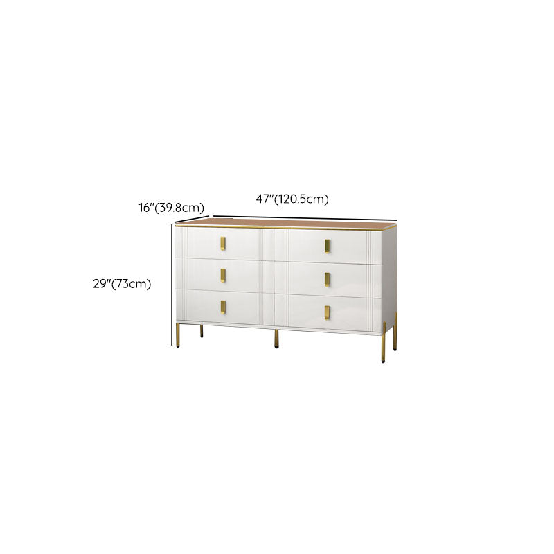 Glam Stone Coffre de rangement blanc 16" de large pour chambre à coucher avec tiroirs