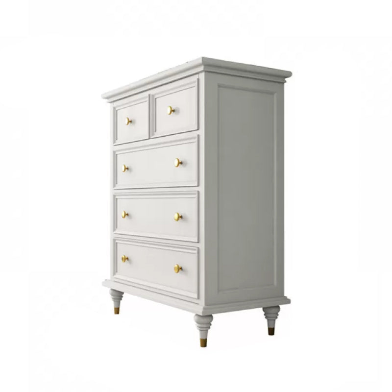 Glam Solid Wood Chest Home Storage Chest in White with Drawers 5 Clearhalo 'Bedroom Furniture' 'Dressers & Chests' 'dressers_chests' 'furn' 'furn_dressers_chests' 'Furniture' 6440066