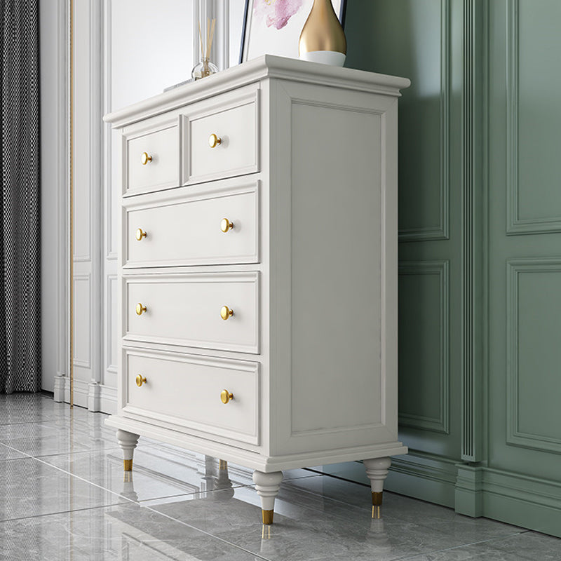 Glam Solid Wood Chest Home Storage Chest in White with Drawers Clearhalo 'Bedroom Furniture' 'Dressers & Chests' 'dressers_chests' 'furn' 'furn_dressers_chests' 'Furniture' 6440070