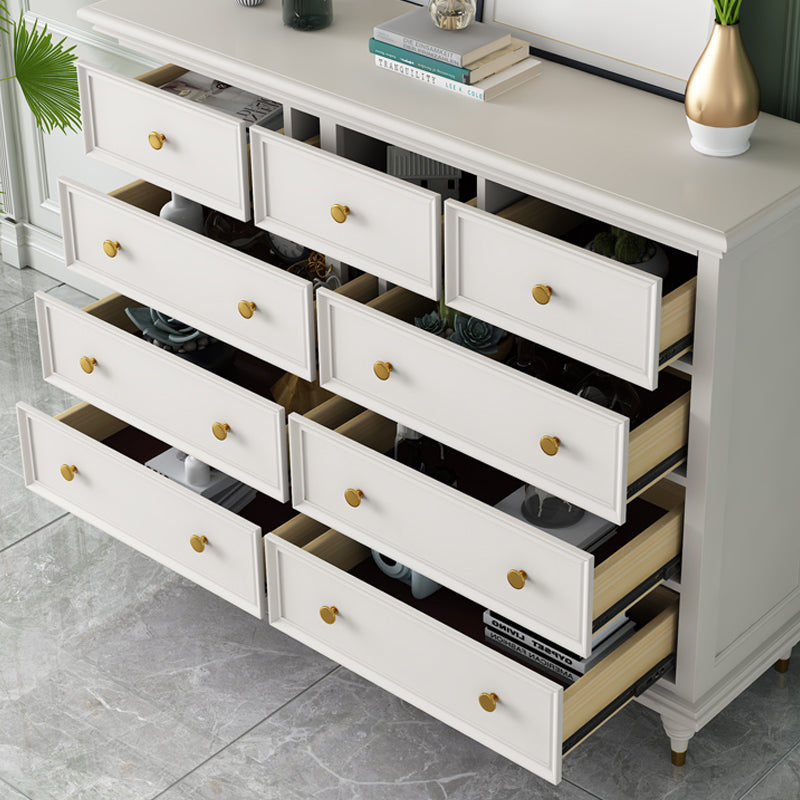 Glam Solid Wood Chest Home Storage Chest in White with Drawers Clearhalo 'Bedroom Furniture' 'Dressers & Chests' 'dressers_chests' 'furn' 'furn_dressers_chests' 'Furniture' 6440074