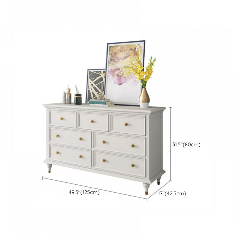Glam Solid Wood Chest Home Storage Chest in White with Drawers Clearhalo 'Bedroom Furniture' 'Dressers & Chests' 'dressers_chests' 'furn' 'furn_dressers_chests' 'Furniture' 6440085