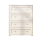 Glam Solid Wood Storage Chest Home Chest in White with Drawers