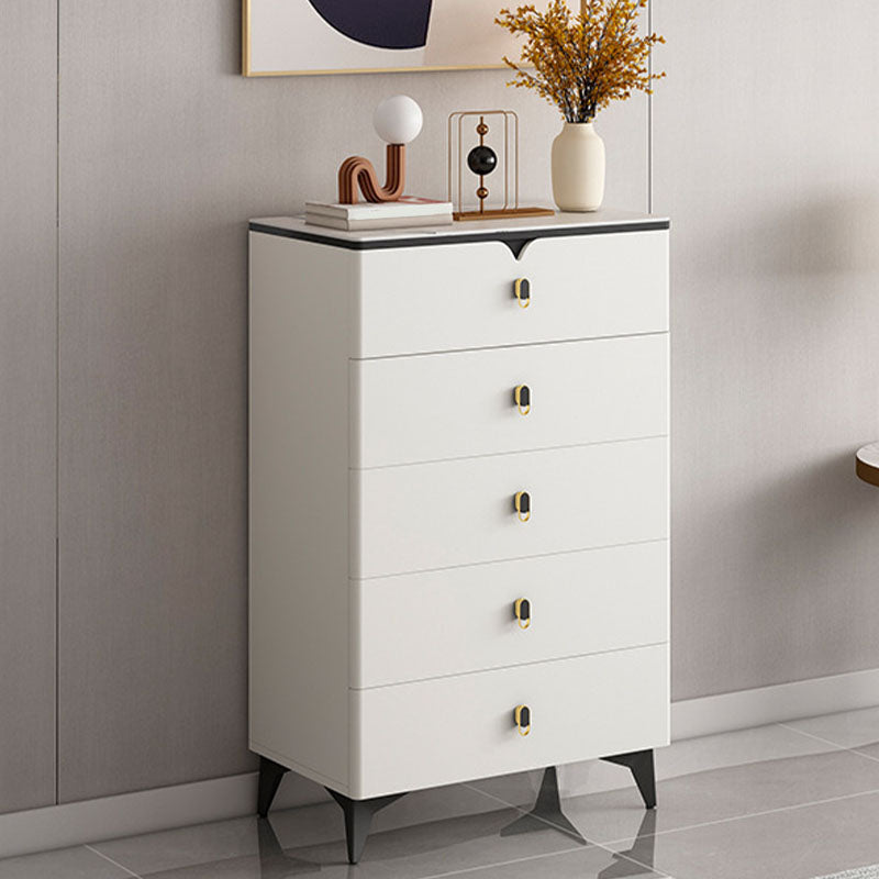 Stone Contemporary Storage Chest Bedroom Chest with Black Legs 24"L x 16"W x 45"H White Clearhalo 'Bedroom Furniture' 'Dressers & Chests' 'dressers_chests' 'furn' 'furn_dressers_chests' 'Furniture' 6440148