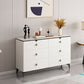 Stone Contemporary Storage Chest Bedroom Chest with Black Legs 47"L x 16"W x 30"H White Clearhalo 'Bedroom Furniture' 'Dressers & Chests' 'dressers_chests' 'furn' 'furn_dressers_chests' 'Furniture' 6440160