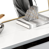 Glam Stone Storage Chest Bedroom Horizontal Chest with Drawers