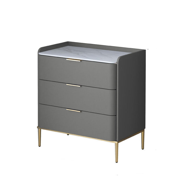 Cómoda de almacenamiento de piedra vertical Glam para dormitorio, cómoda de 16 "de ancho con patas de metal