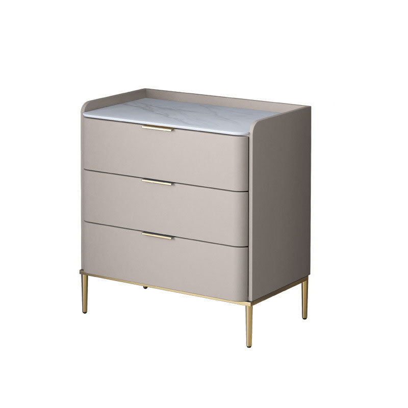 Cómoda de almacenamiento de piedra vertical Glam para dormitorio, cómoda de 16 "de ancho con patas de metal