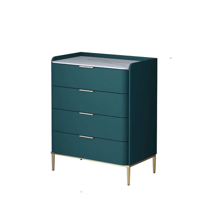 Cómoda de almacenamiento de piedra vertical Glam para dormitorio, cómoda de 16 "de ancho con patas de metal