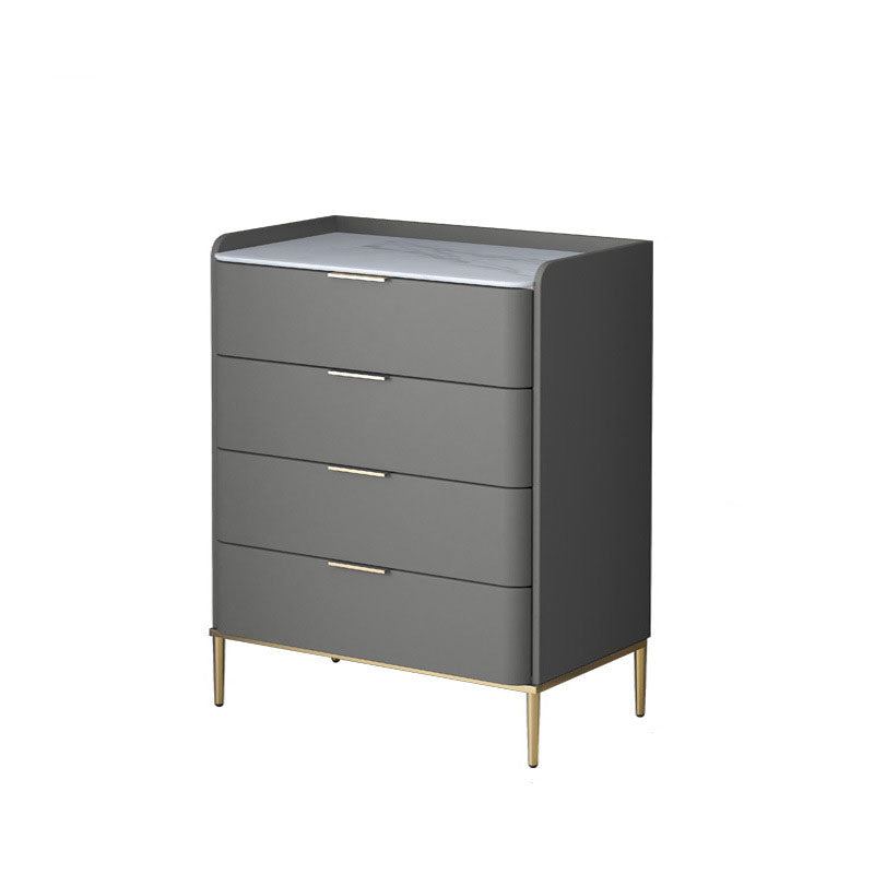 Cómoda de almacenamiento de piedra vertical Glam para dormitorio, cómoda de 16 "de ancho con patas de metal