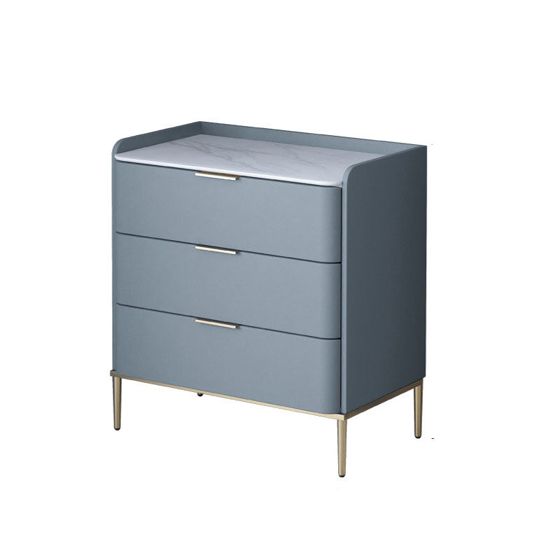 Cómoda de almacenamiento de piedra vertical Glam para dormitorio, cómoda de 16 "de ancho con patas de metal