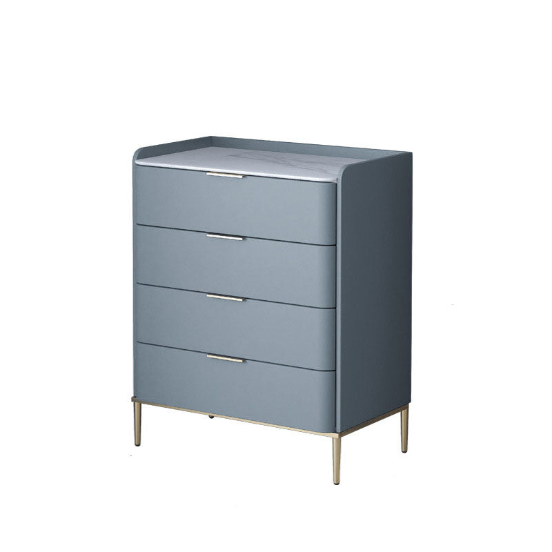 Cómoda de almacenamiento de piedra vertical Glam para dormitorio, cómoda de 16 "de ancho con patas de metal