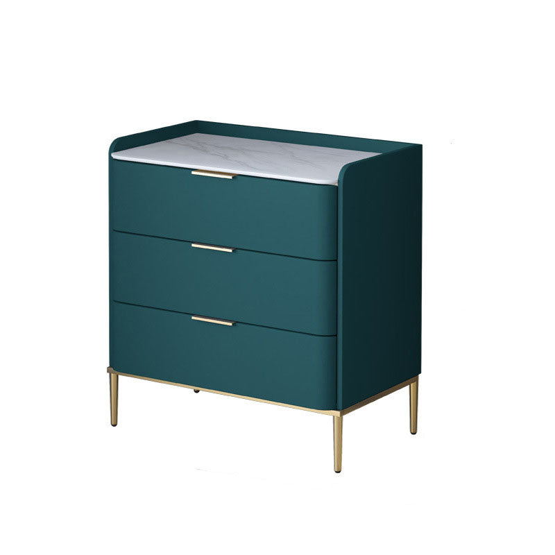 Cómoda de almacenamiento de piedra vertical Glam para dormitorio, cómoda de 16 "de ancho con patas de metal