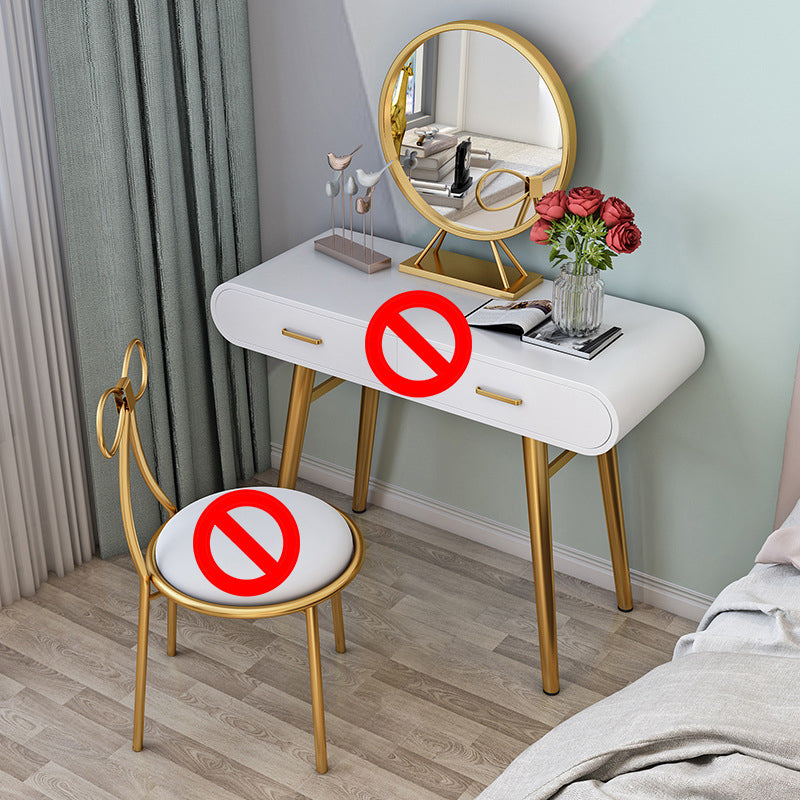 Weißgold -Make -up -Theke mit Schubladen Glama -Waschtisch, 15,74 "breit