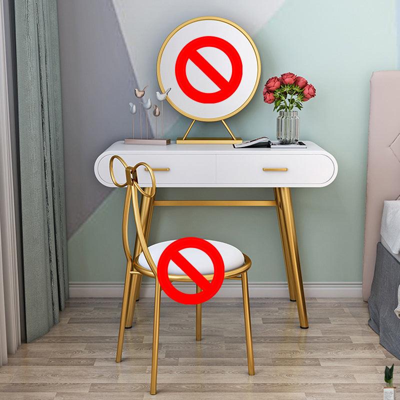 Weißgold -Make -up -Theke mit Schubladen Glama -Waschtisch, 15,74 "breit