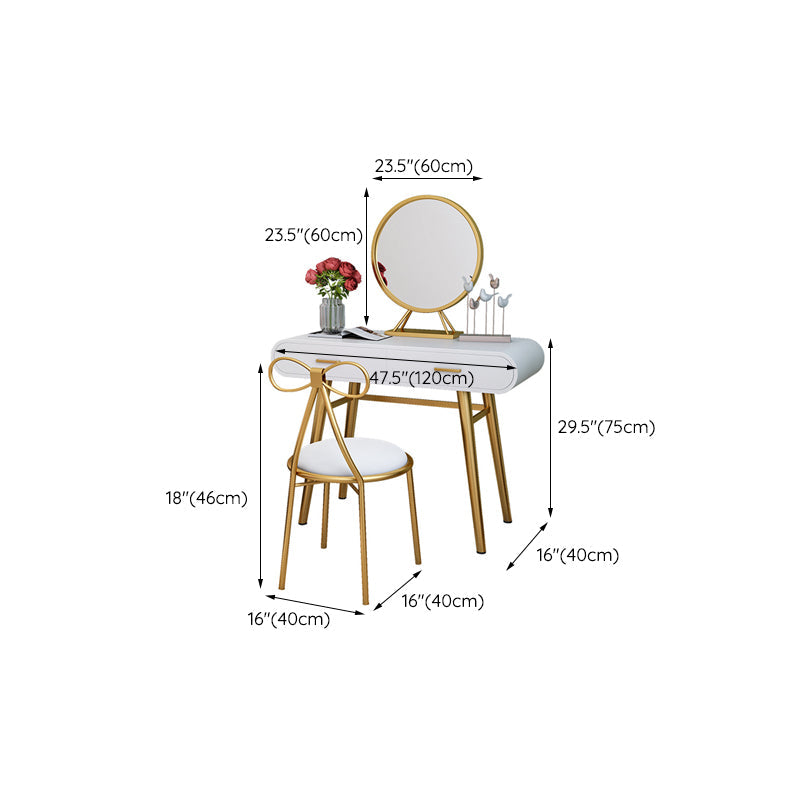 Weißgold -Make -up -Theke mit Schubladen Glama -Waschtisch, 15,74 "breit