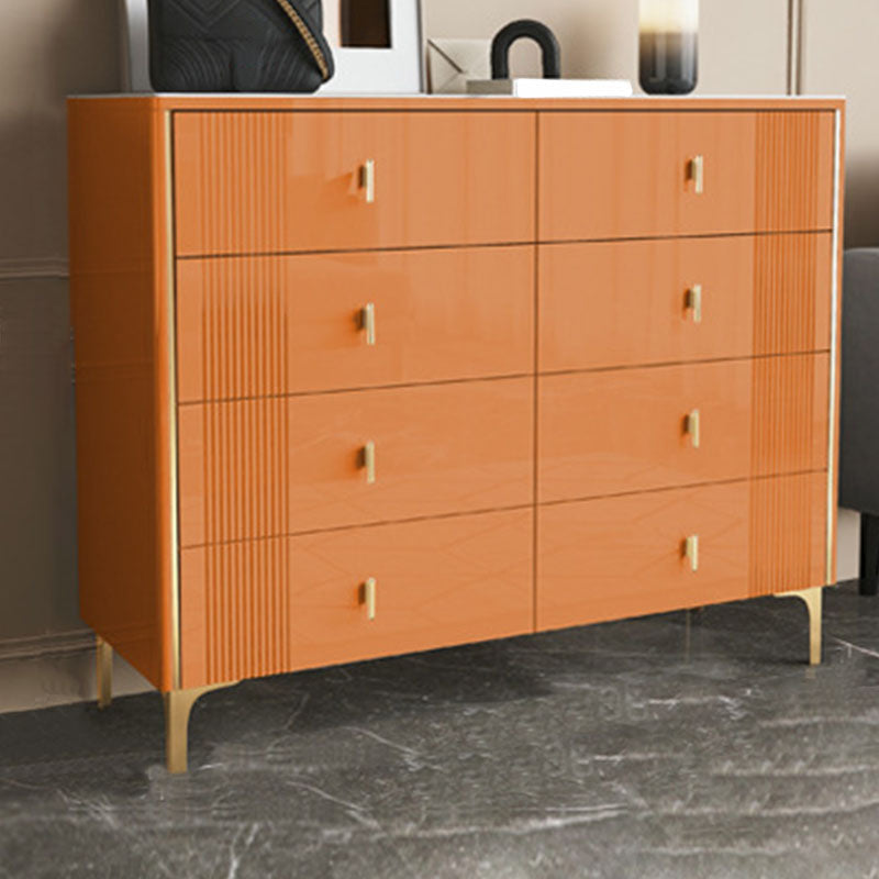 Vertical Glam Stone Storage Chest Bedroom Chest with Metal Legs 47"L x 16"W x 37"H Orange Clearhalo 'Bedroom Furniture' 'Dressers & Chests' 'dressers_chests' 'furn' 'furn_dressers_chests' 'Furniture' 6440330
